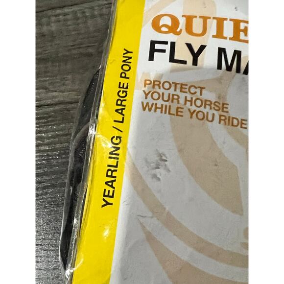 QUIET RIDE FLY MASK, STANDARD WITH EARS Yearling Large Pony Black NWT - Picture 4 of 5